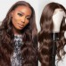 #4 Chocolate Brown 13x4 Transparent Lace Front Wig